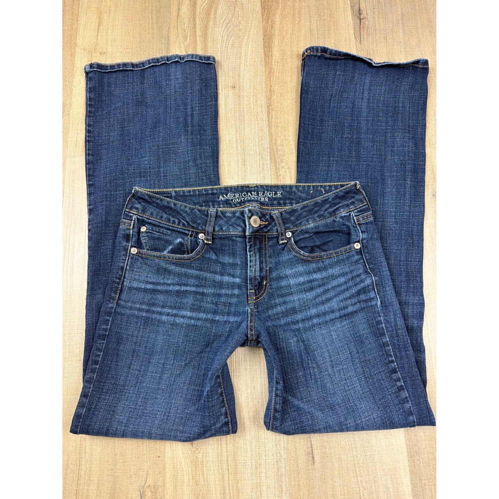 American Eagle‎ Low Rise Favorite Boyfriend Stretch Jeans Blue Womens 8 Long